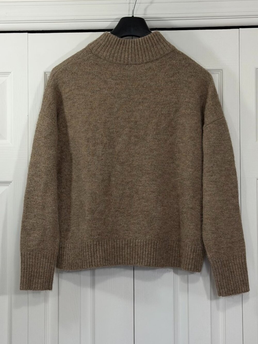 RW&CO Taupe Turtleneck Sweater with Braided Heart Motif - Picture 2 of 9